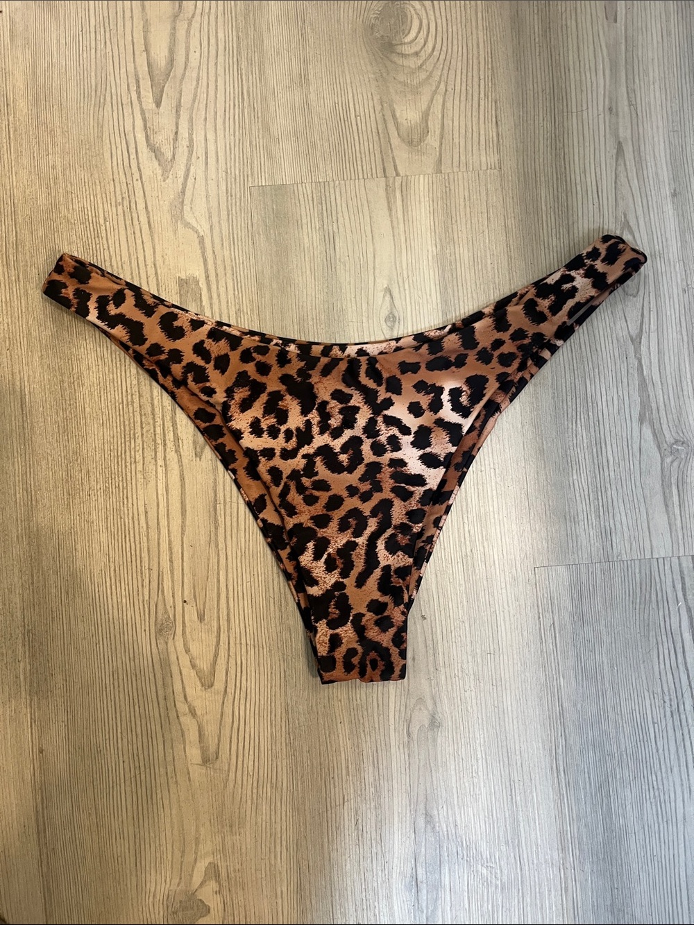 SHEIN Brown and Black Leopard Print Bikini Bottom